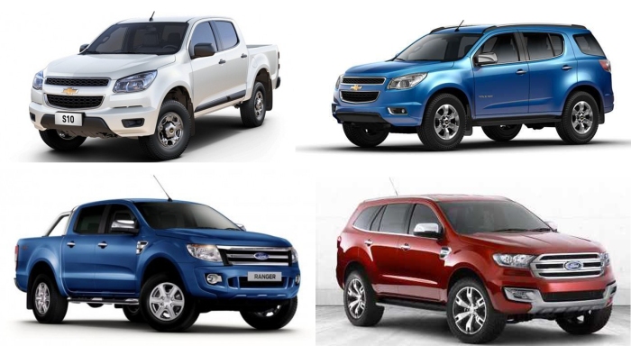 Even if the Trailblazer (up right) and the Everest (bottom right) belong to D-SUV segment (they are quite big to be in C-SUV), they use the body architecture of mid-size pickups. Fiat could do something similar from a mid-size pickup developed along with Chrysler, and create a C-SUV. 
